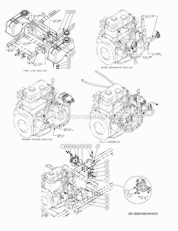 Fuel Tank Assembly Diagram and Parts List for M72-CT 53AL8CT8050-28-HP-3Cylinder-OHV Cub Cadet Lawn Tractor